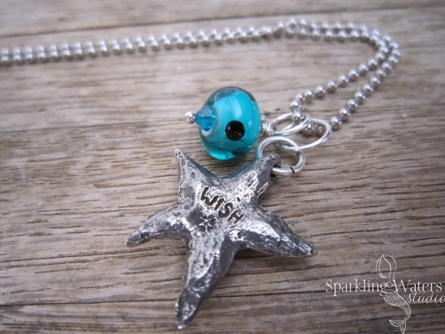 Wish Upon a Starfish - Artisan Lampwork Glass Necklace