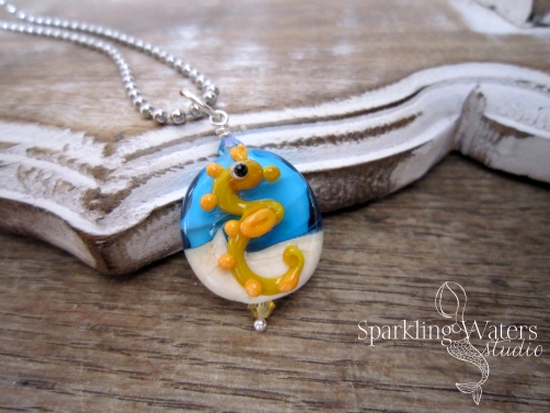 SW Studios - Lampwork Glass Sea Creature - Seahorse