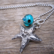 Wish Upon a Starfish - Artisan Lampwork Glass Necklace 22_23_2013_pewter_starfish_blue_1_2.jpg