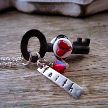 SW Signature Line - Skeleton Key Necklace on Sterling Silver nov27_necklace_skeletonkey_redheart_love.jpg