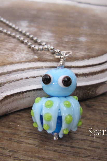 Octopus - Glass Lampwork Focal Bead