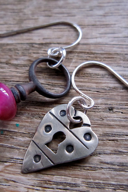 SW Studios - Glass Lampwork Bead Skeleton Earrings