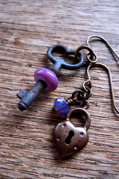 SW Studios - Glass Lampwork Bead Skeleton Earrings