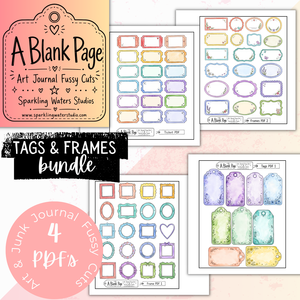 A Blank Page - Tags and Frames Bundle - Art Journal Fussy Cut Downloads