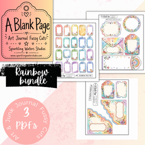 A Blank Page - Rainbow Ephemera Bundle - Art Journal Fussy Cut Downloads