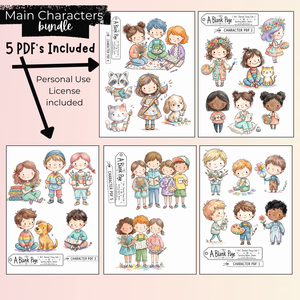 A Blank Page - Art Journal Fussy Cut Downloads - CHARACTER COLLECTION