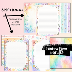A Blank Page - Rainbow PAPER Bundle - Art Journal Digital Paper Download