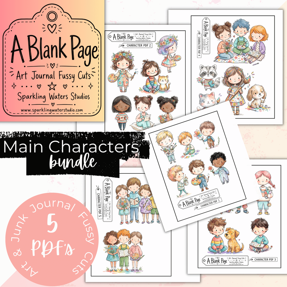 A Blank Page - Art Journal Fussy Cut Downloads - CHARACTER COLLECTION