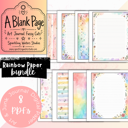 A Blank Page - Rainbow PAPER Bundle - Art Journal Digital Paper Download